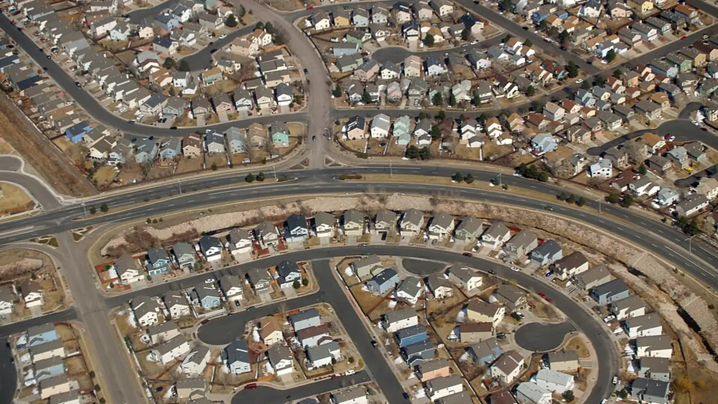 Aerial view of greenfield land release sites near Western Sydney