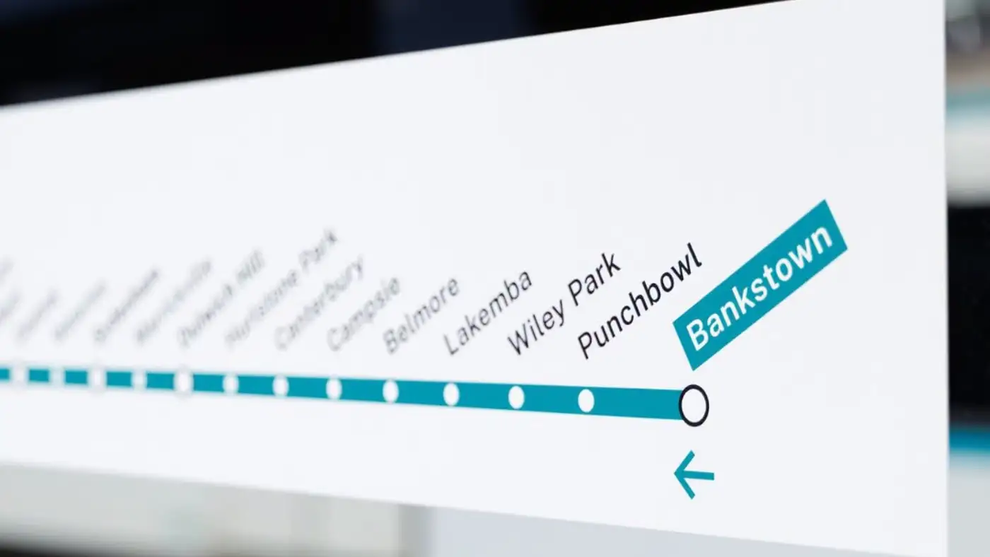 Sydney Metro Southwest train platform with commuters waiting