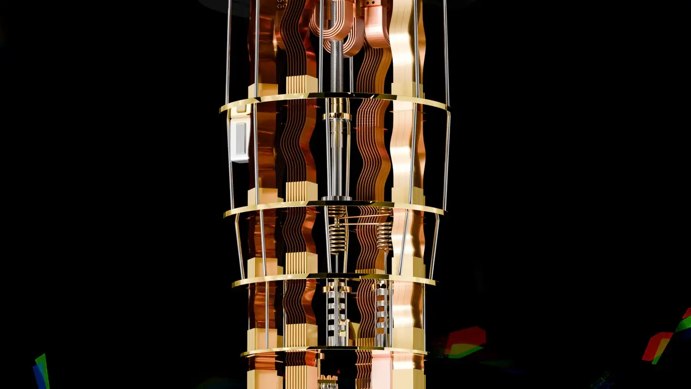 A dilution refrigerator, the cooling technology behind quantum computer hardware in Sydney