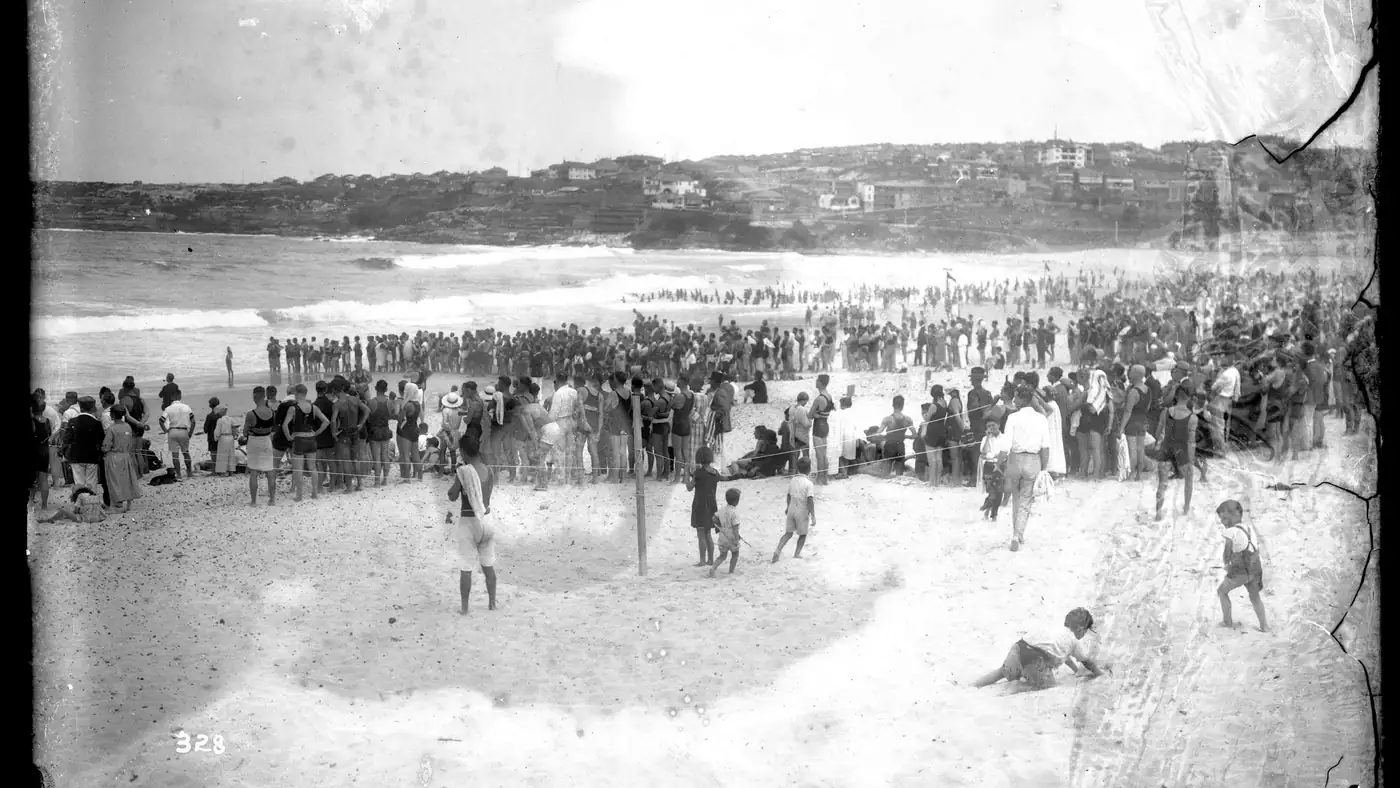 Swimmers at Bondi Beach during Sydney school holiday activities in summer
