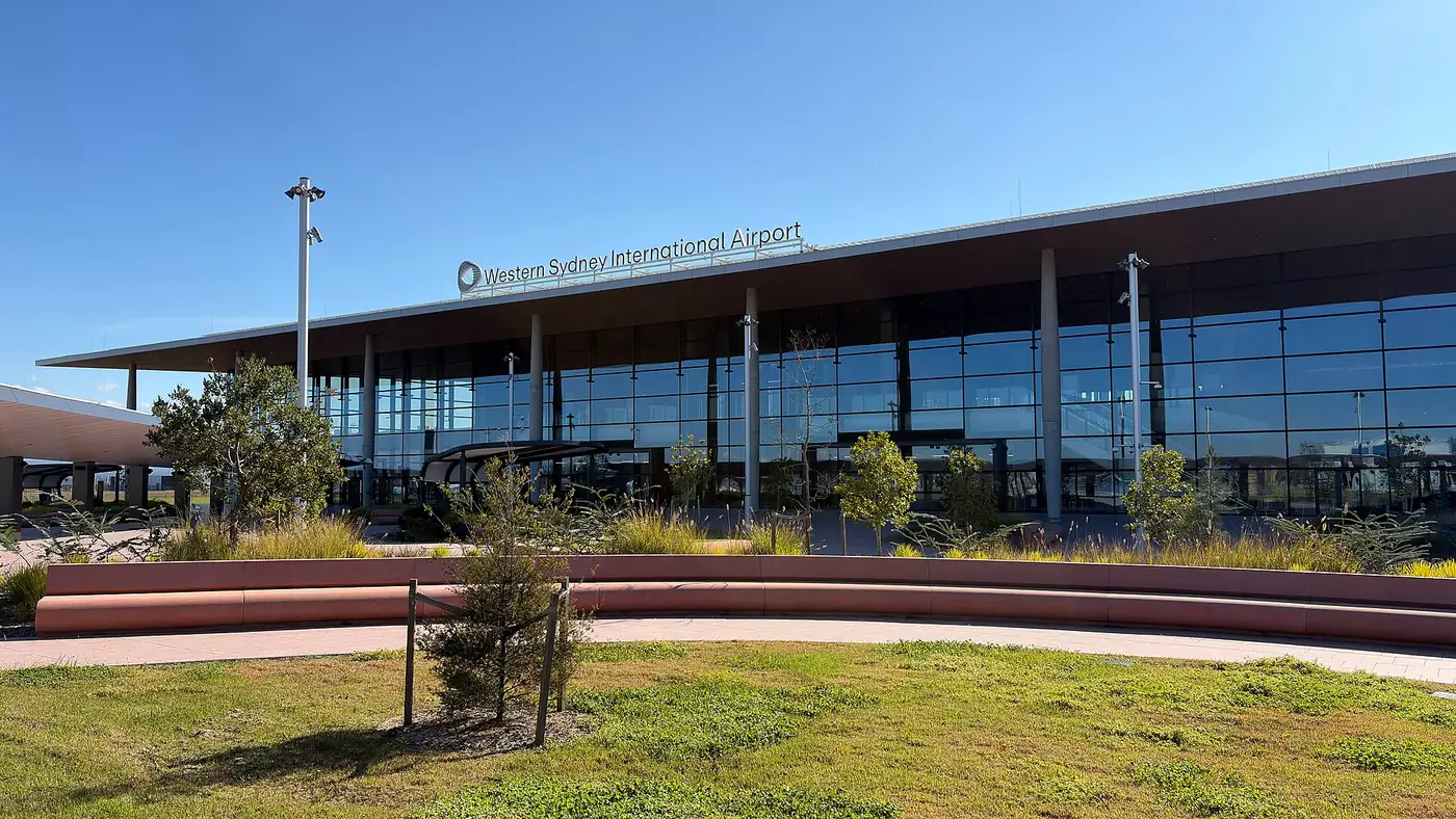 Western Sydney Airport terminal on the day before its first passenger services